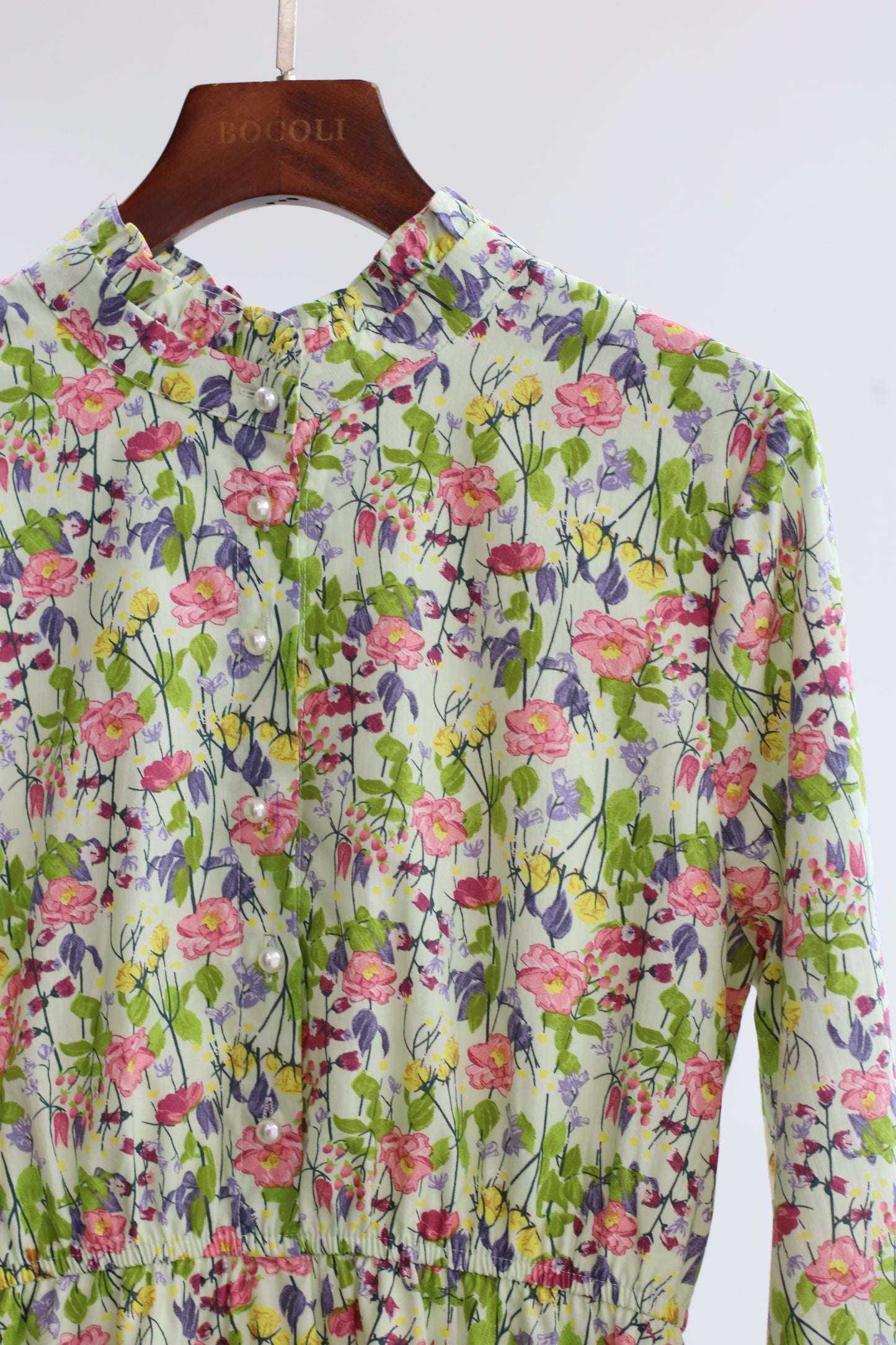 Spring Floral High Neck Dress WD88018