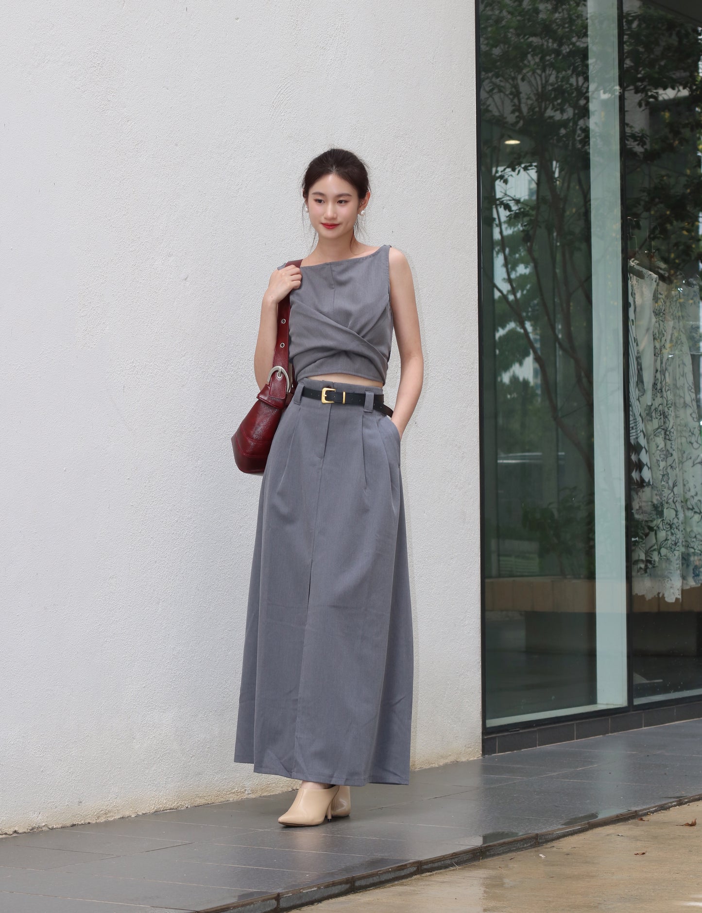 Sleeveless Drapped Cross Top WT50320