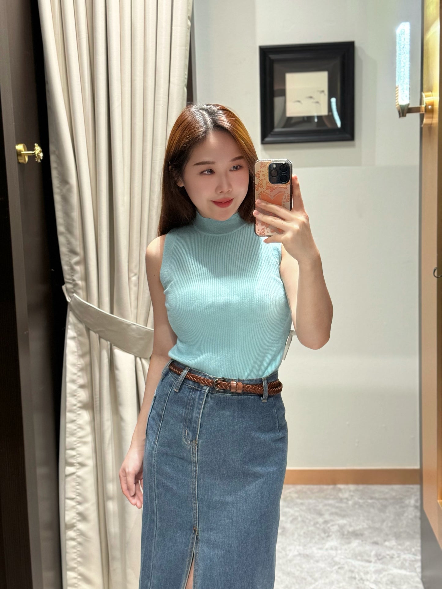 High Neck Slim Fit Knit Top WT31734
