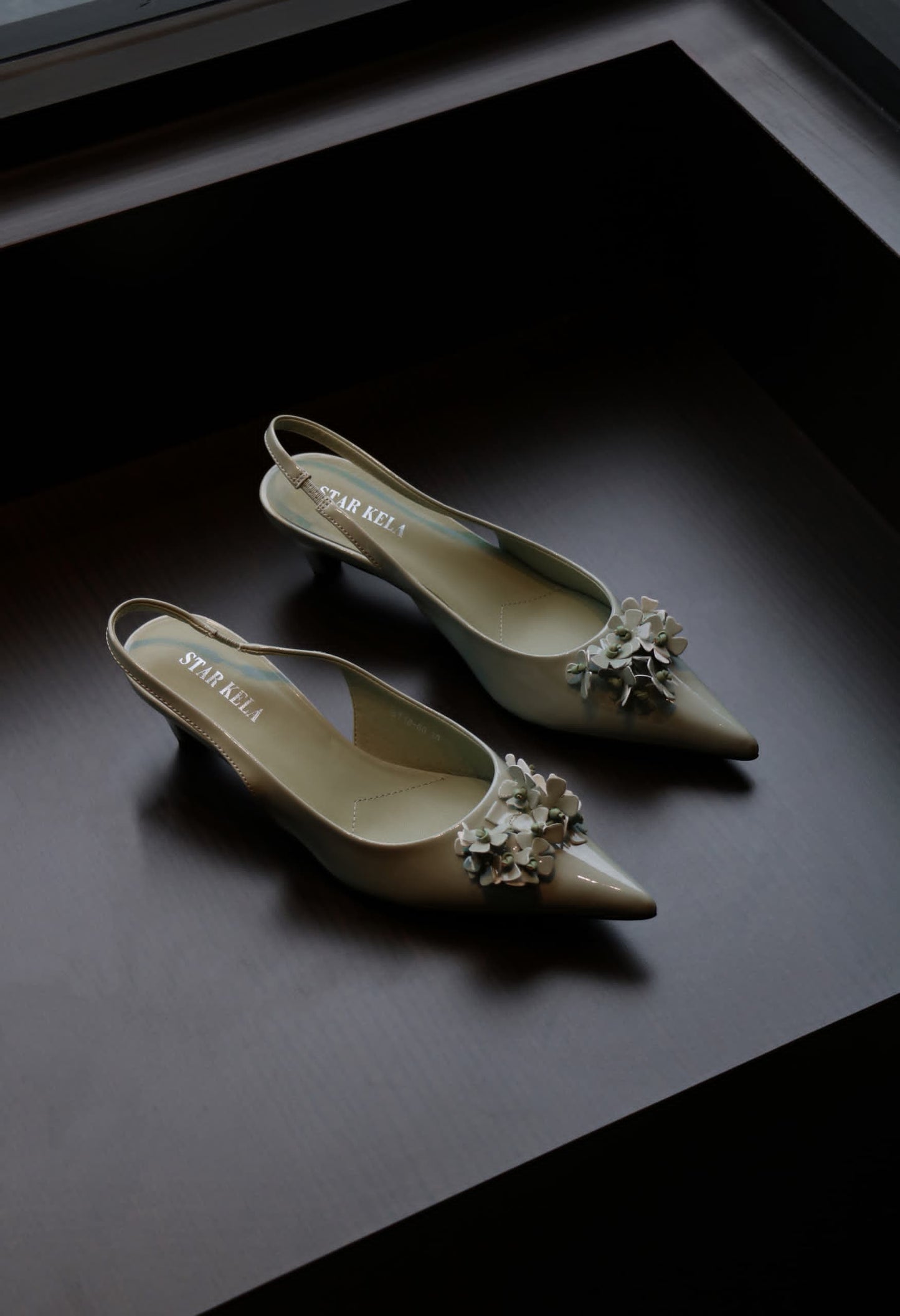 Love Carnation Slingback Kitten Heels