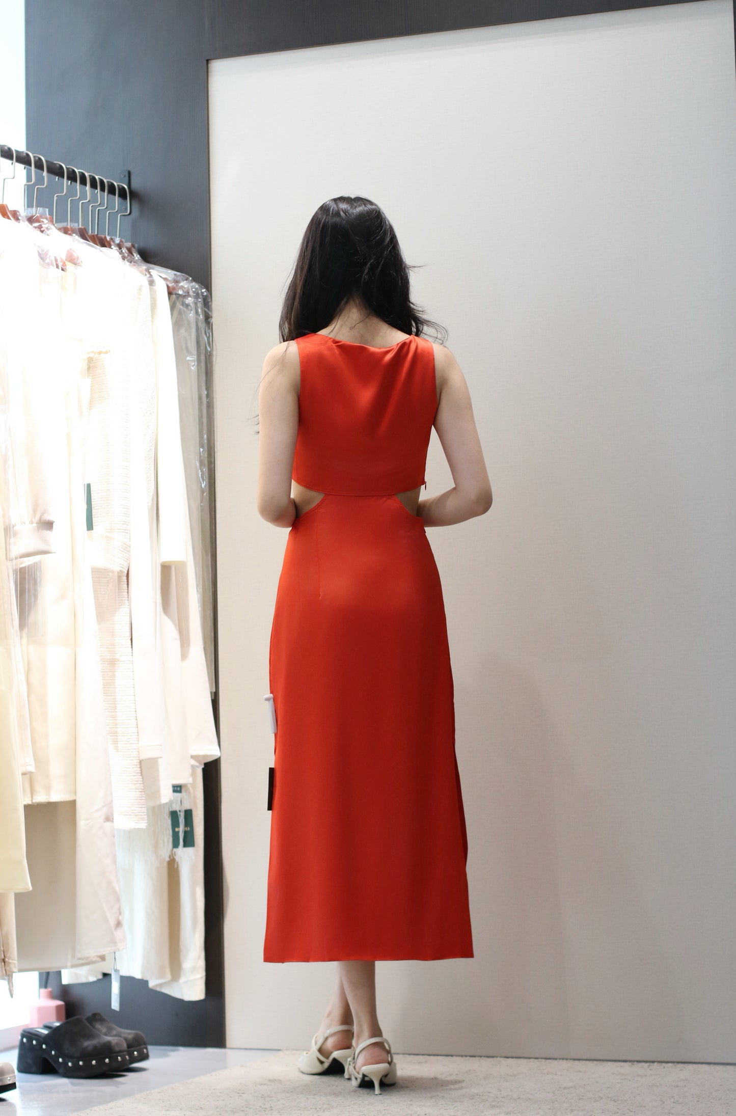 Deep V-Neck Satin Dress WD83328