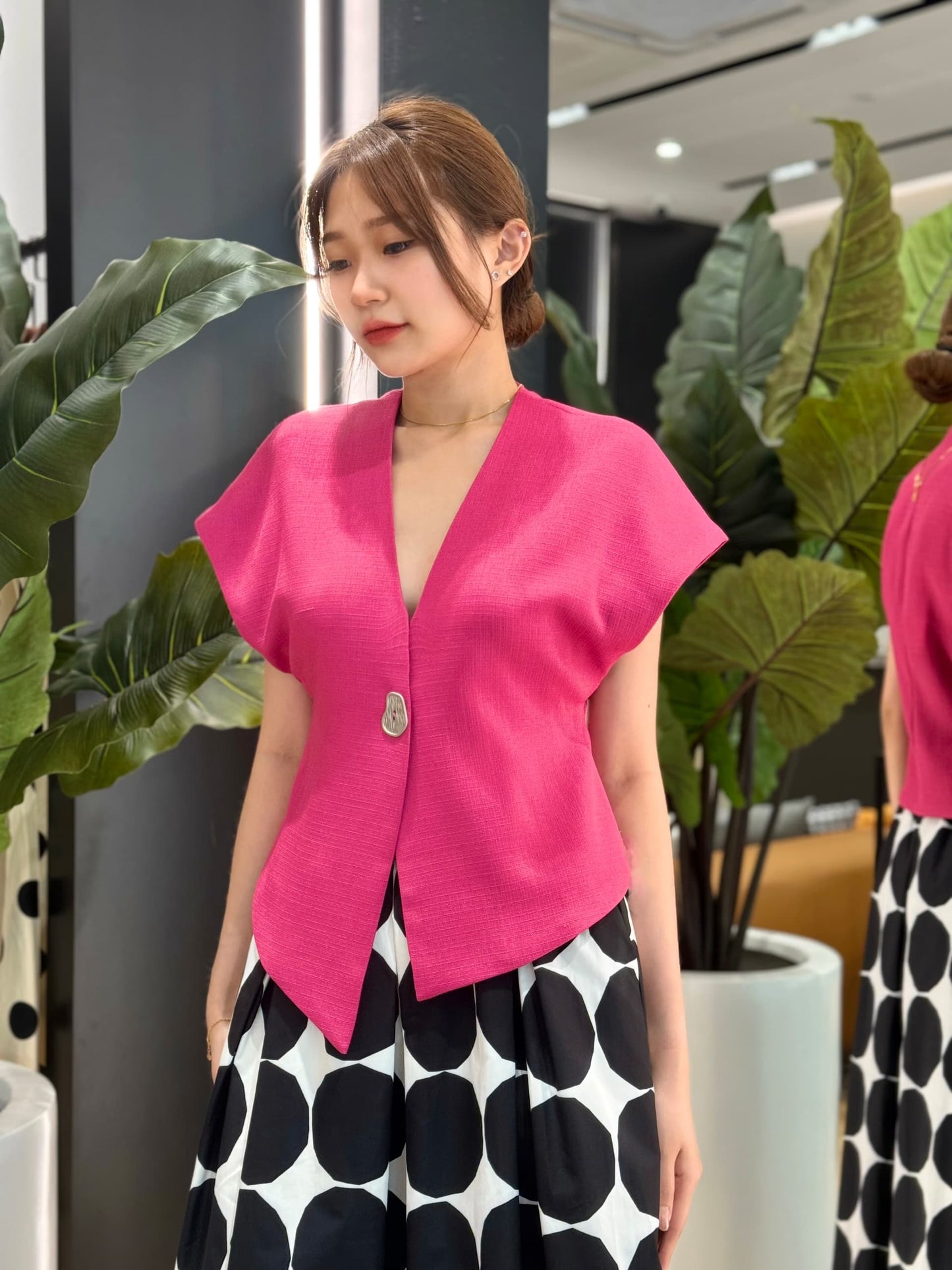 Purple Wide Sleeve Long Blouse BT52068