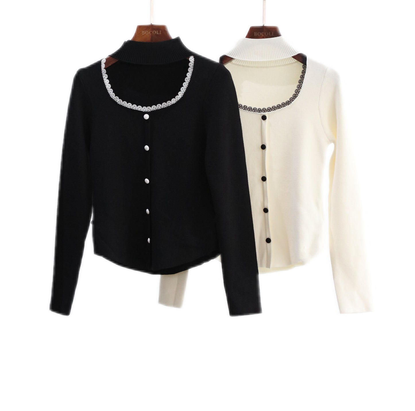 Lace Collar Knitted Top WT66282