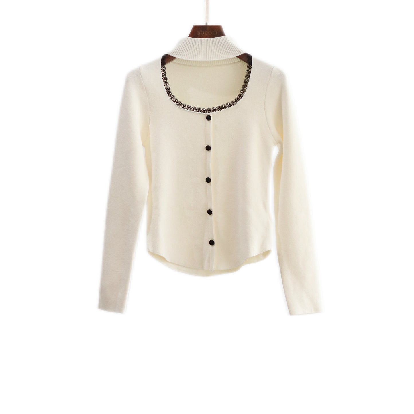 Lace Collar Knitted Top WT66282