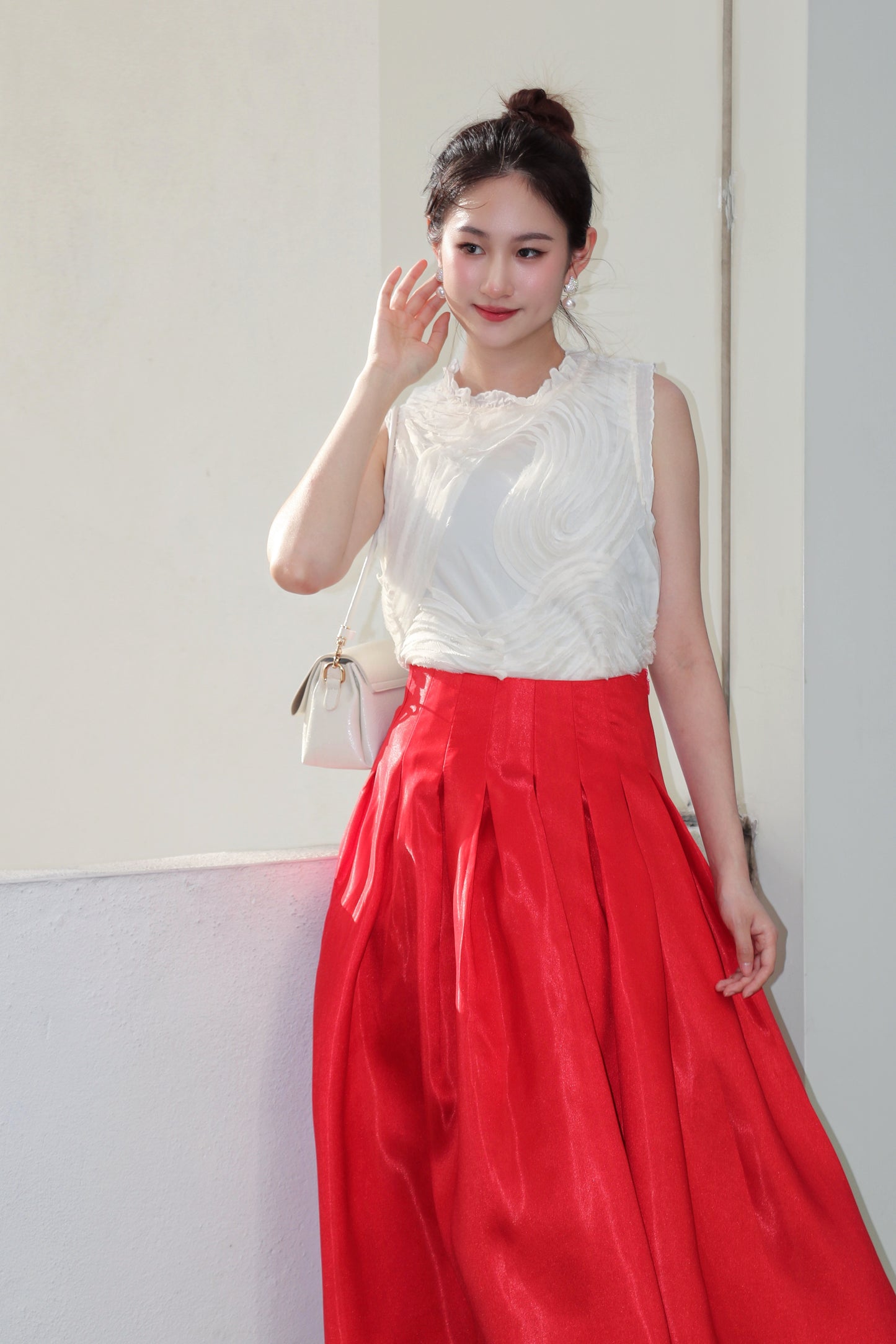 Crepe Cream Top WT233162