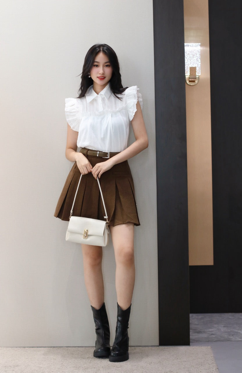 White Short Sleeve Top WT092043