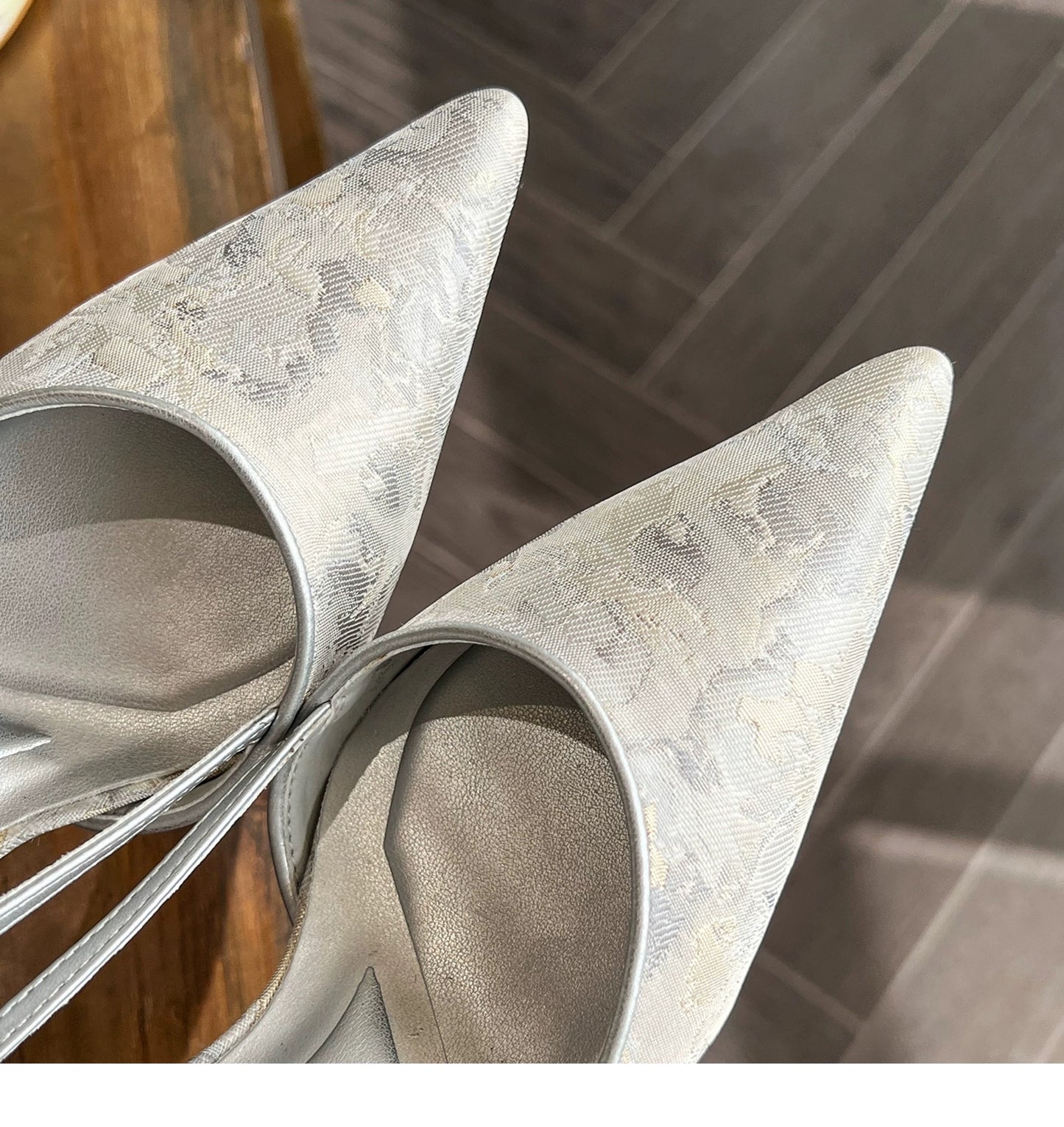 Secret Garden Embroidery Slingback Heels