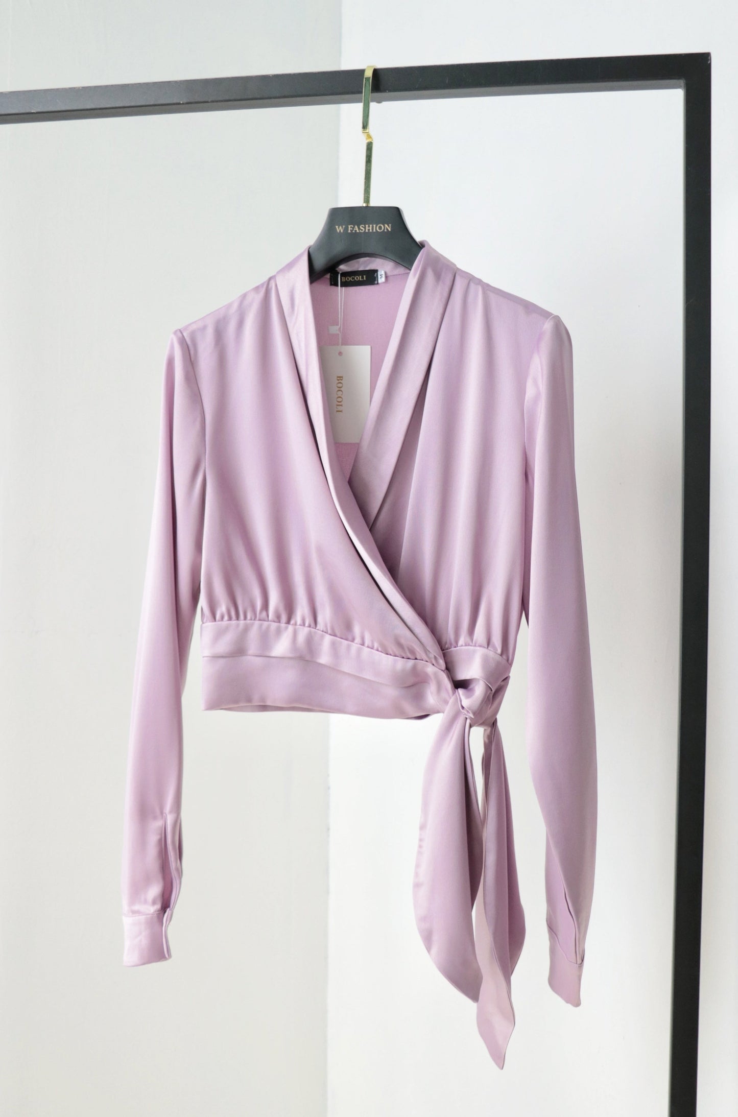 Purple Silk Top with Ribbon Tie BCT369