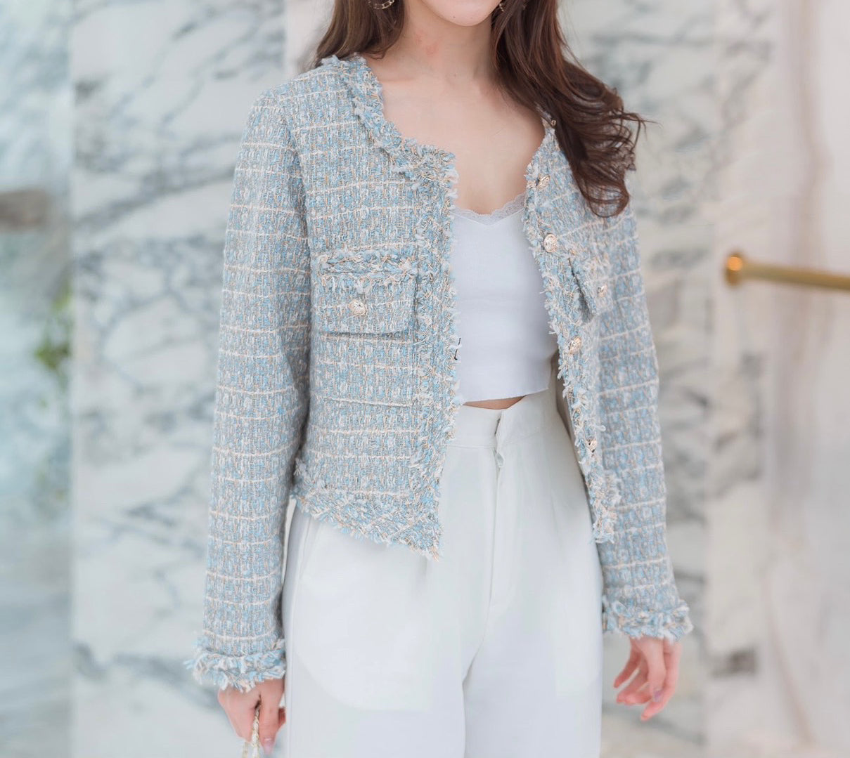 Tweed Button Front Coat WT1024