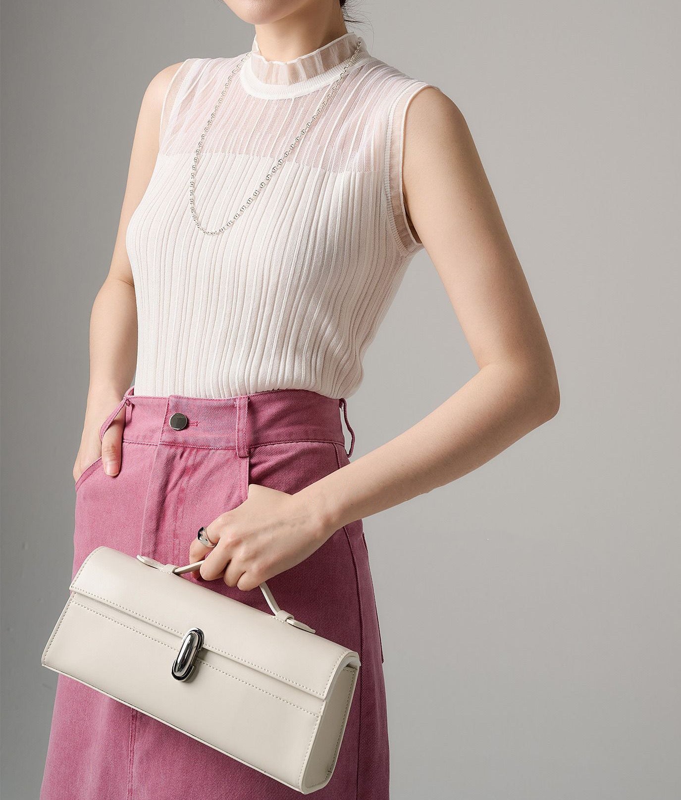 Lace Collar Sleeveless Top BT12623