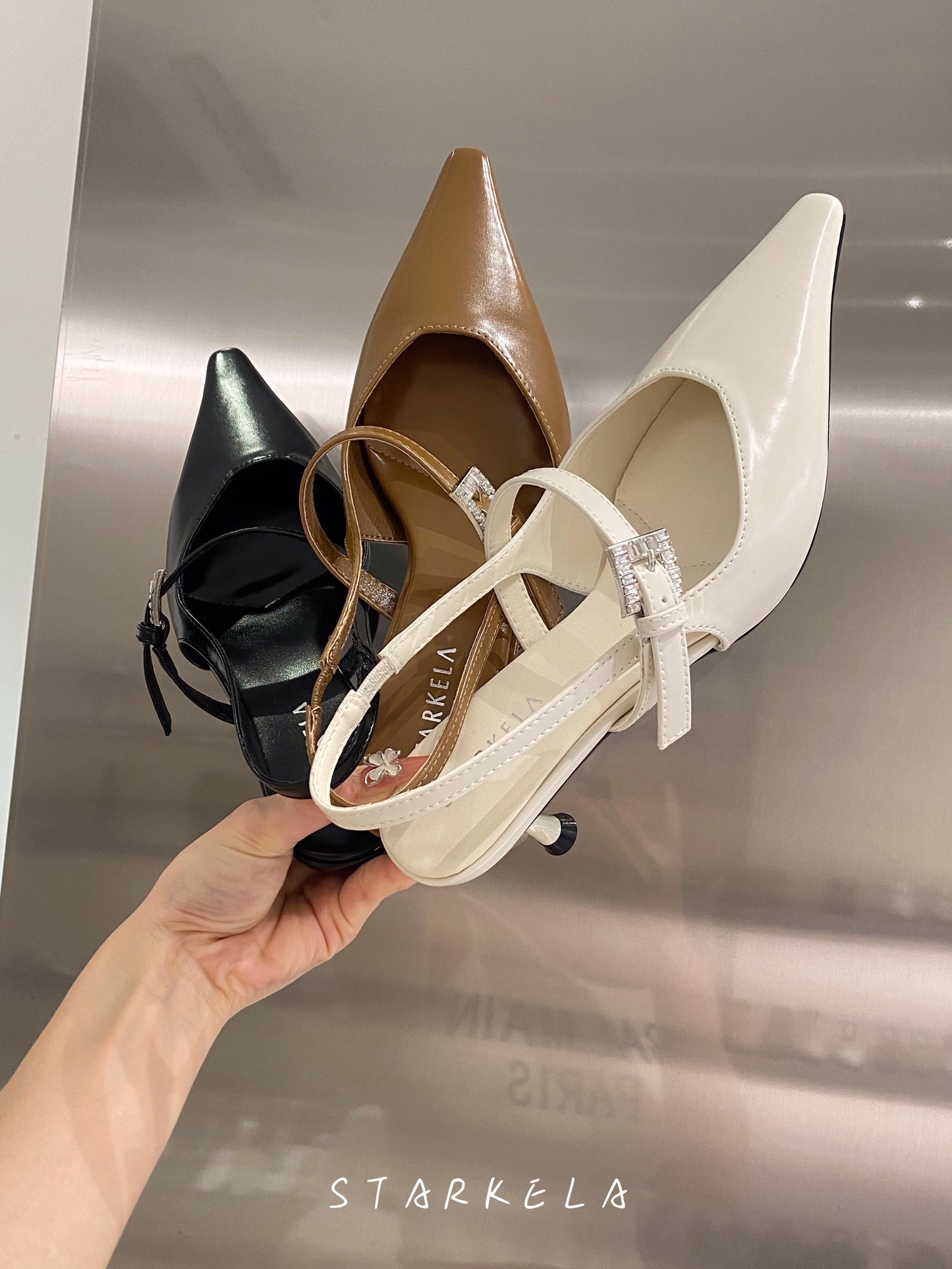 Crystal Buckle Stiletto Heels ST88-186
