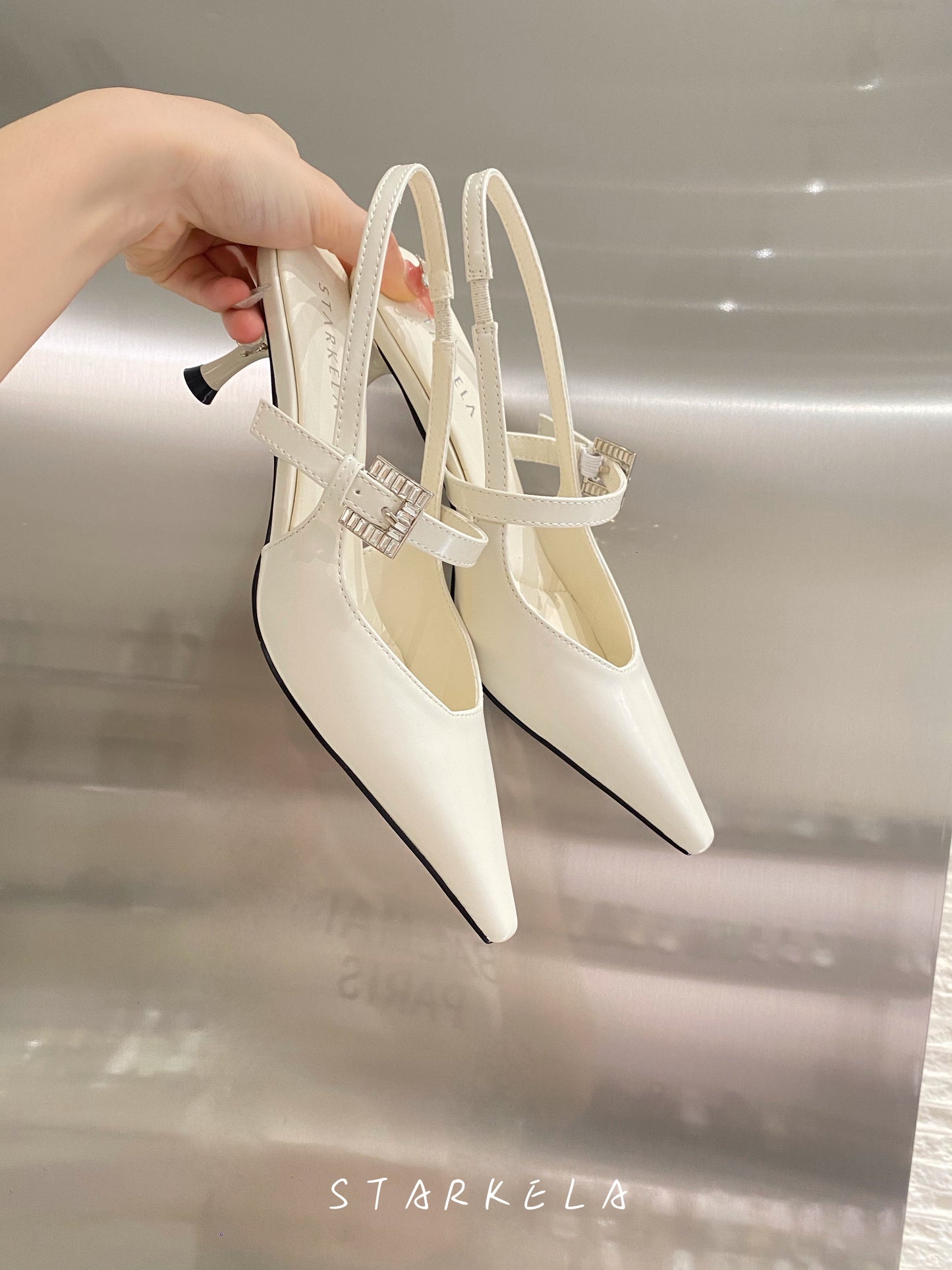 Crystal Buckle Stiletto Heels ST88-186