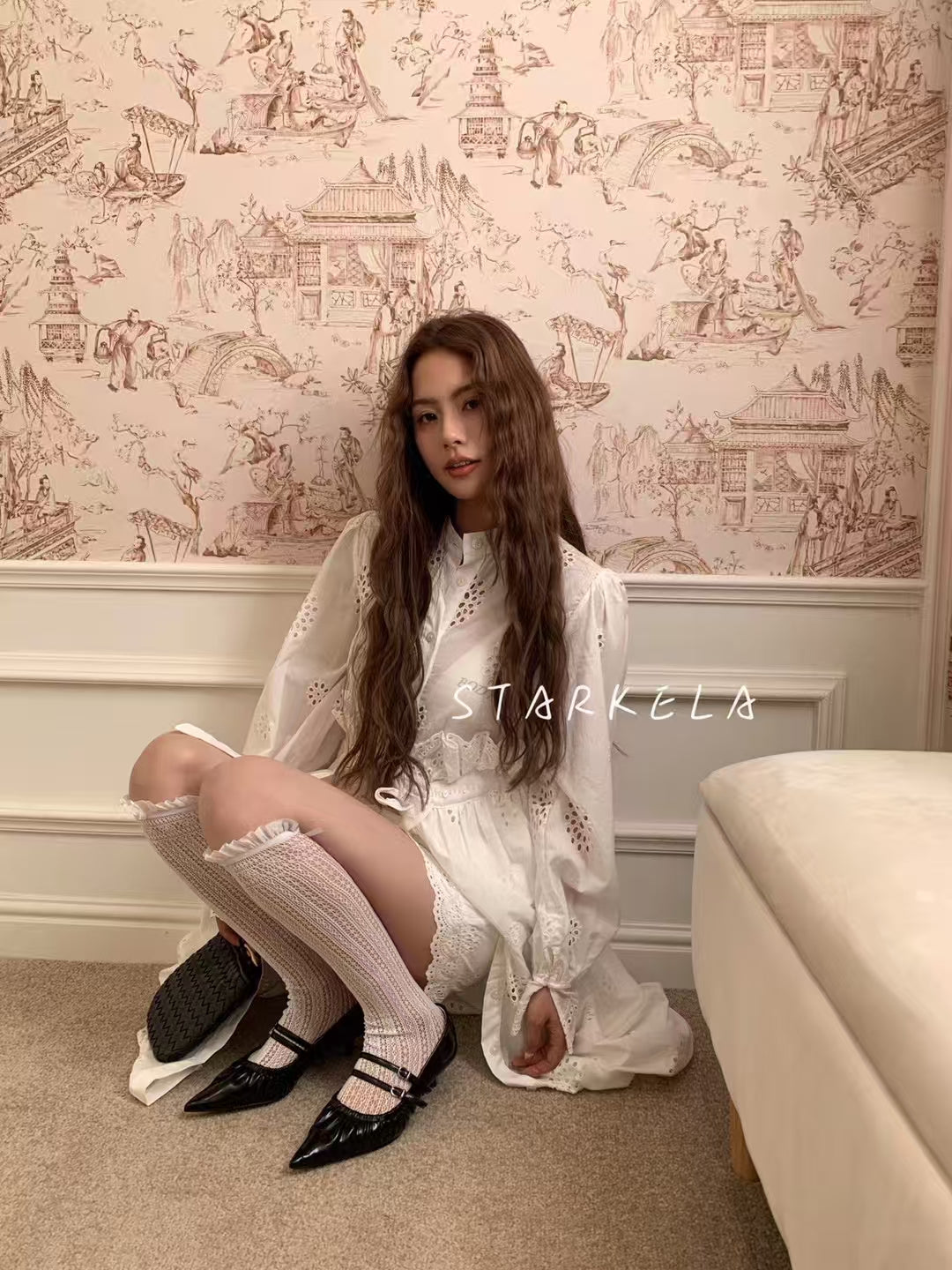 Blooming Pleated Pumps SF666-1