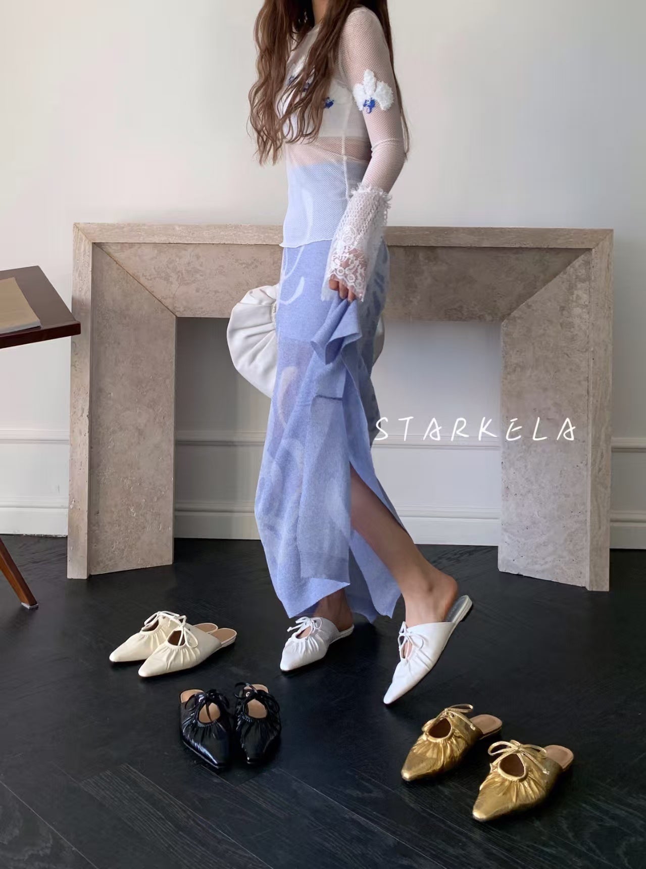 Ripple Bow Slides Flat SW6658