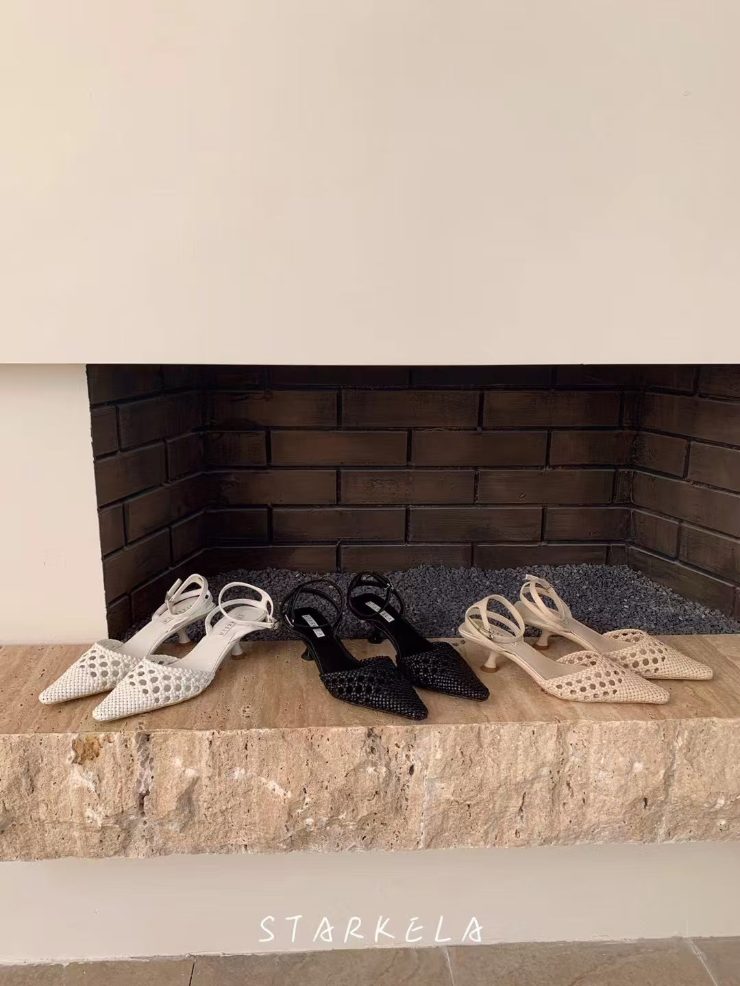 Starkela Riviera Weave Ankle Heels ST8-278
