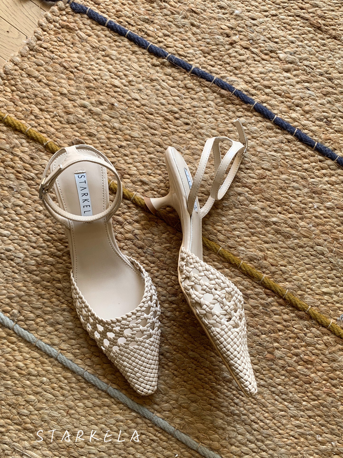 Starkela Riviera Weave Ankle Heels ST8-278