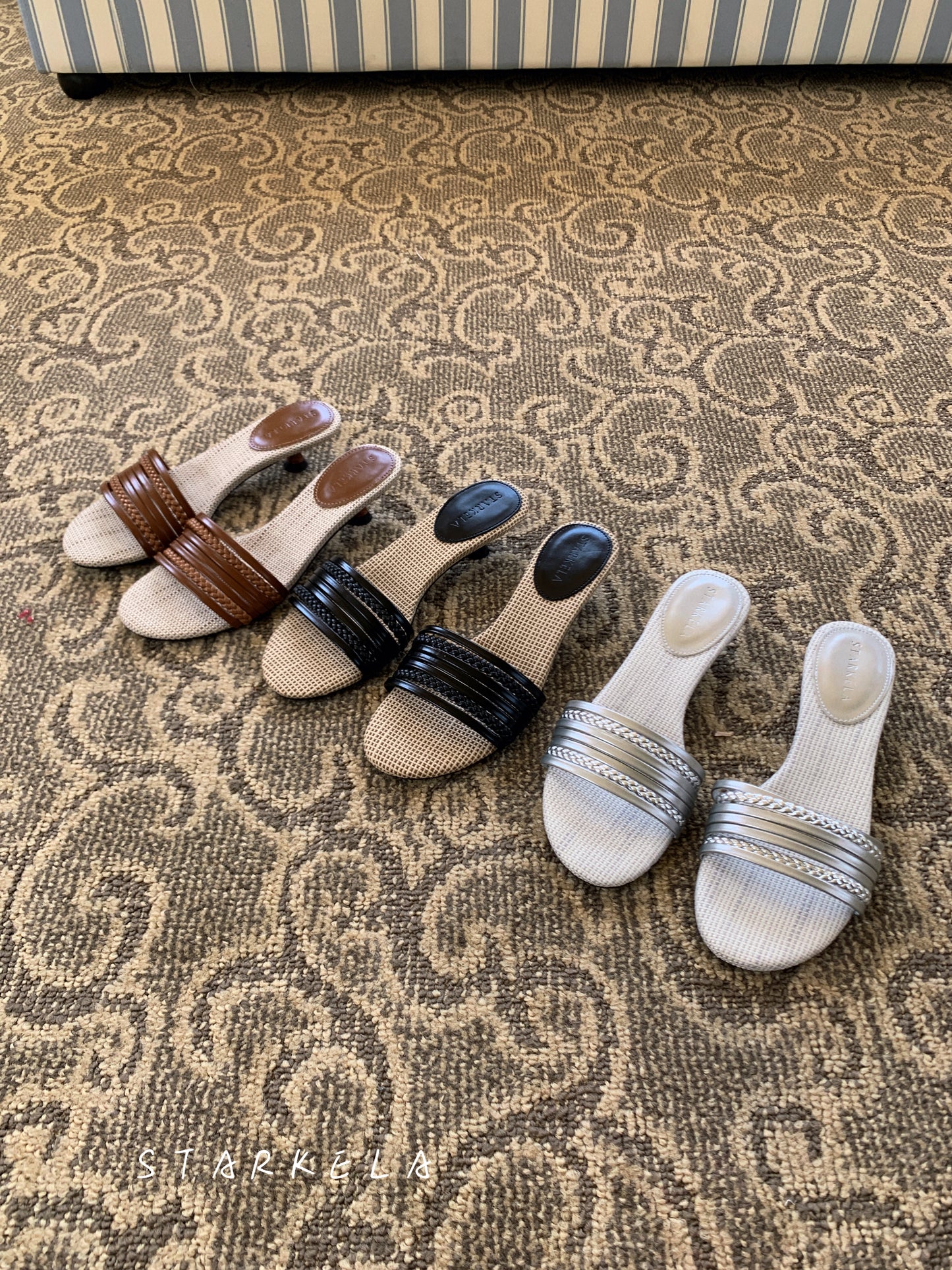 Starkela Bohemia Woven Kitten Heels ST8-288