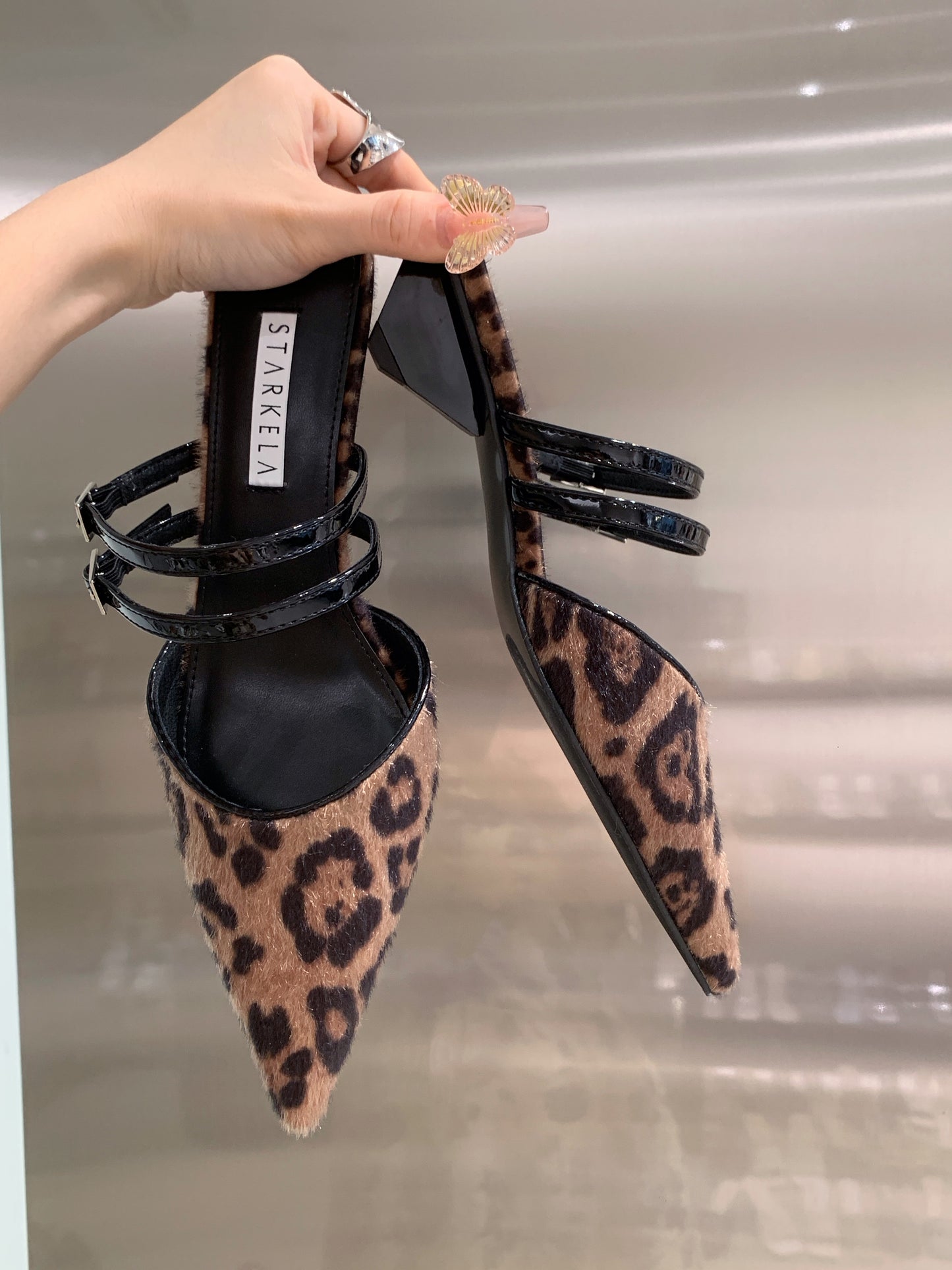 Feline Double Straps Heels