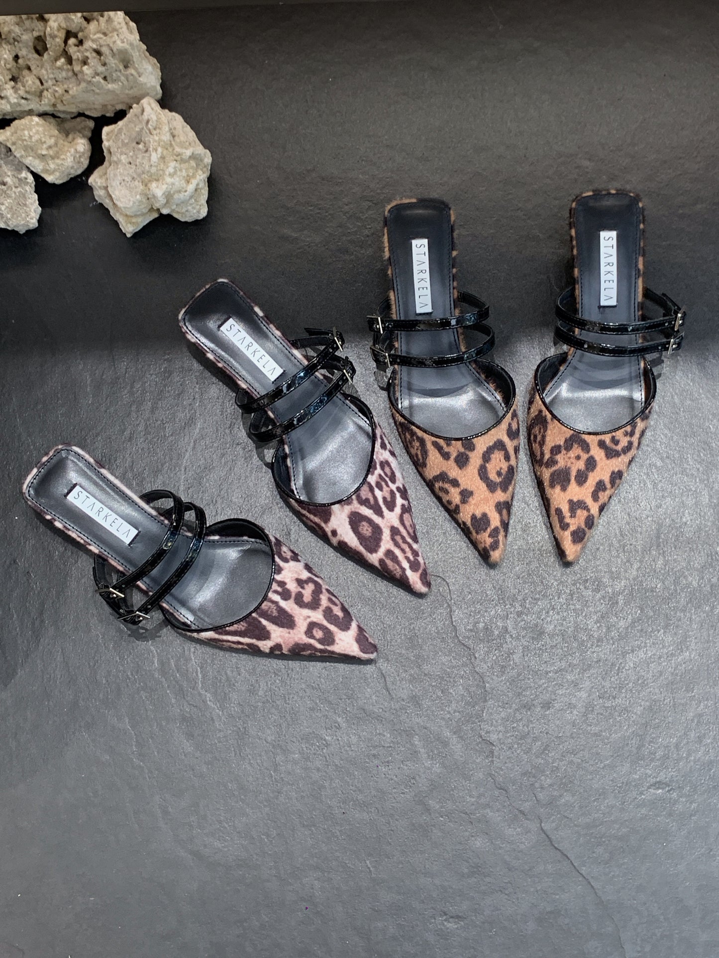 Feline Double Straps Heels