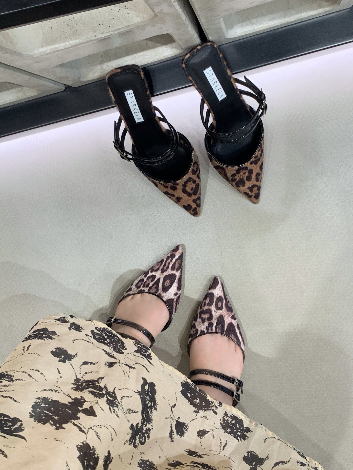 Feline Double Straps Heels