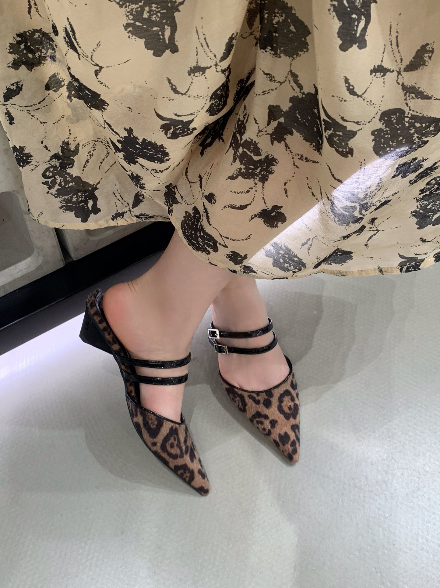 Feline Double Straps Heels