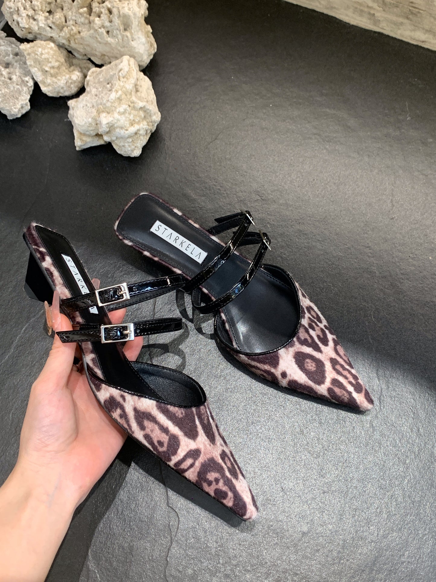 Feline Double Straps Heels