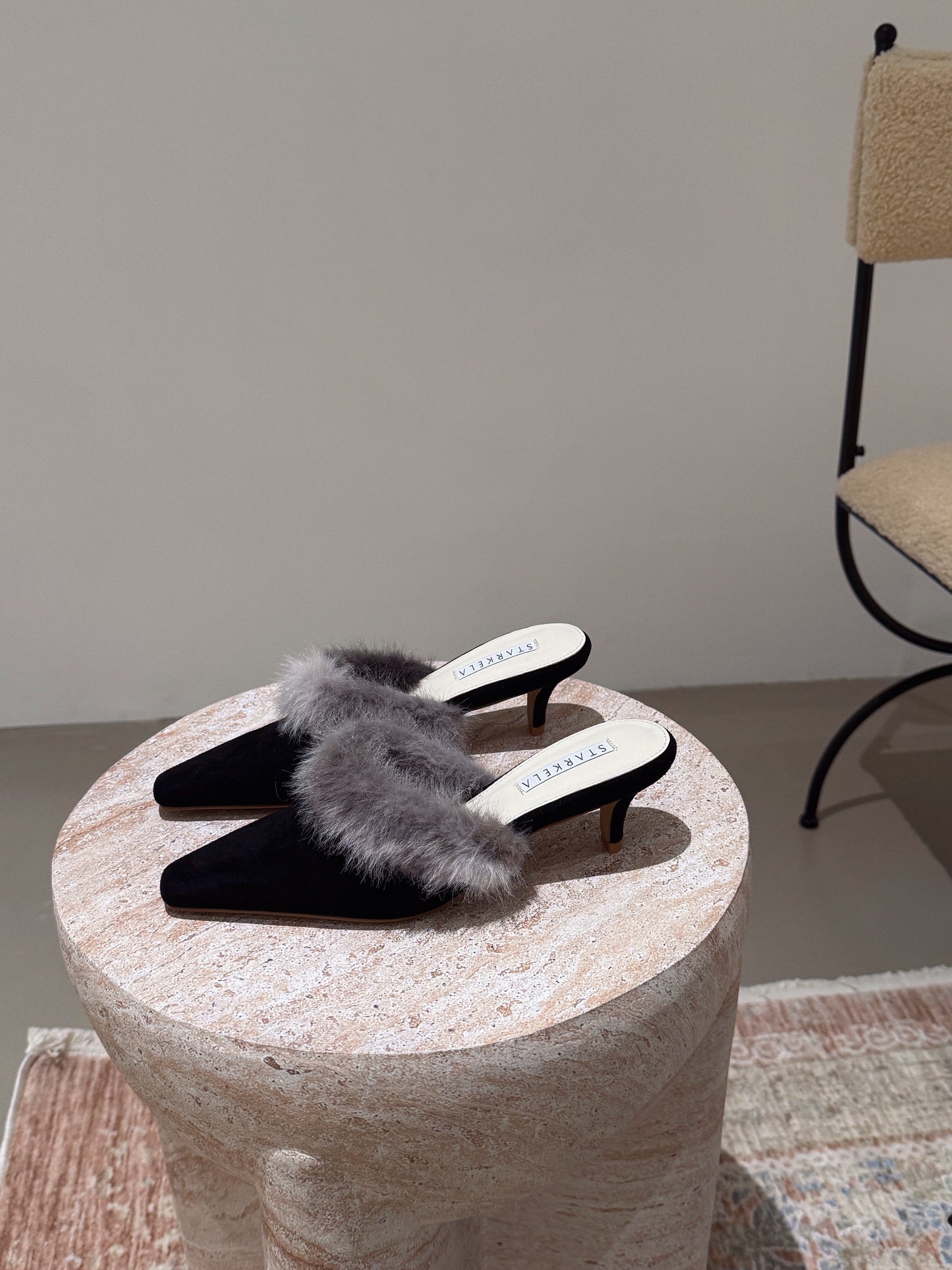 Starkela Fluffy Mid Heels