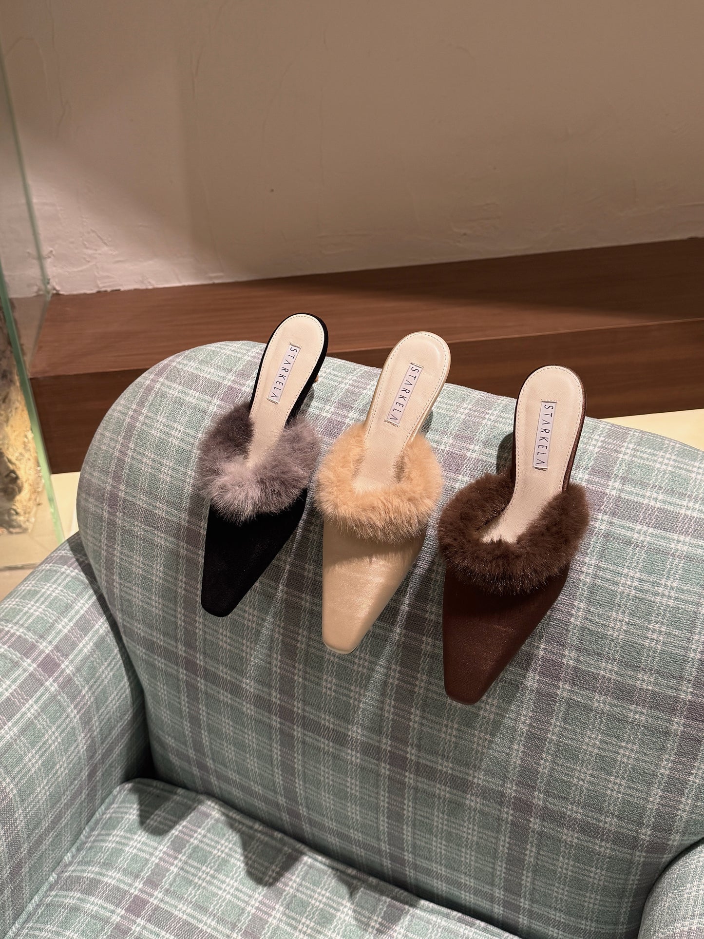 Starkela Fluffy Mid Heels