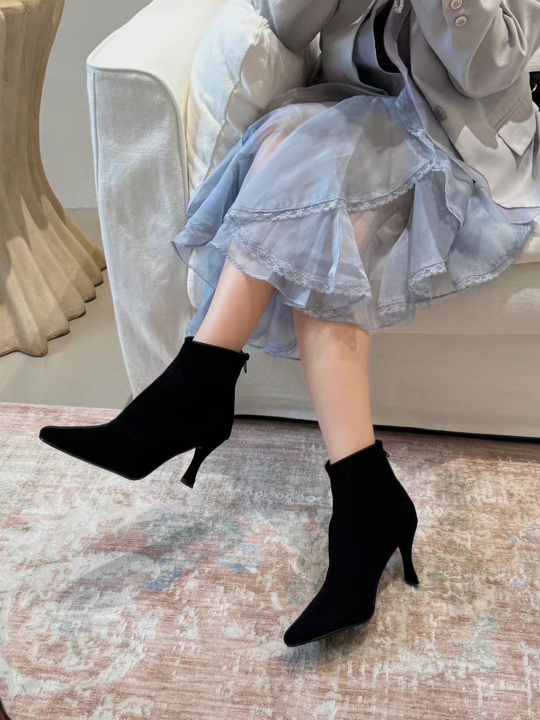 Fenla 25 Suede Pointy Ankle Boots