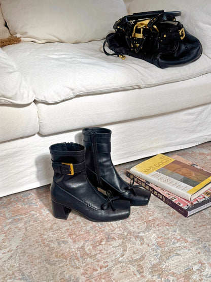 Vintage Ballet Bow Ankle Boots ST1966