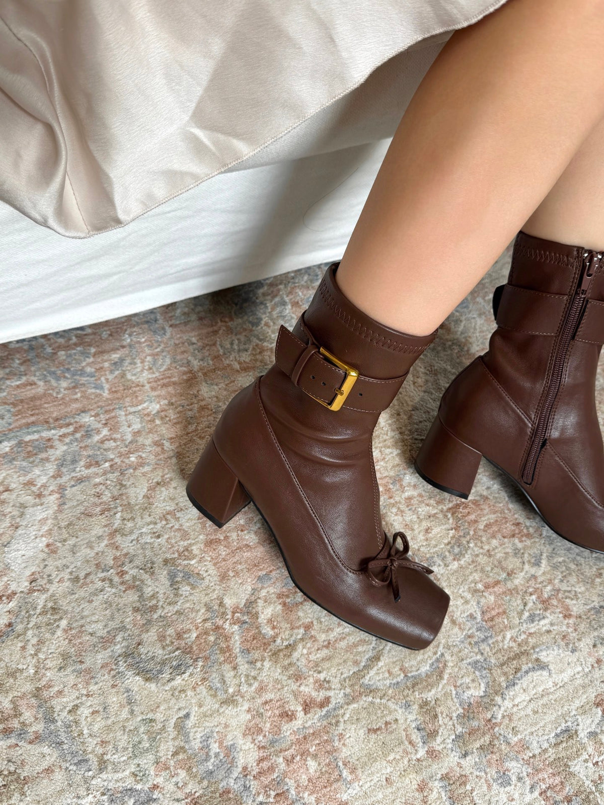 Vintage Ballet Bow Ankle Boots ST1966