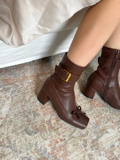 Vintage Ballet Bow Ankle Boots ST1966