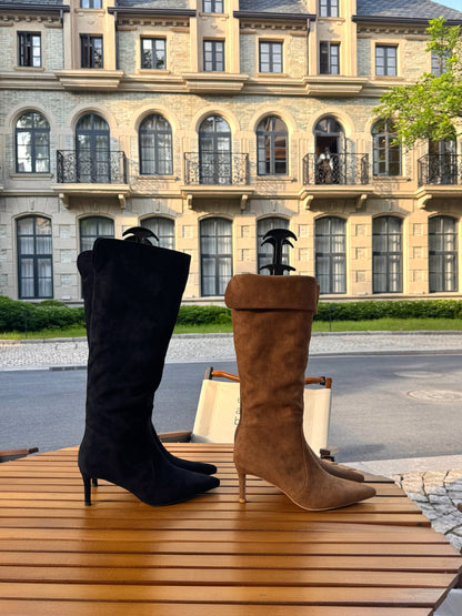 2-way Suede Knee-High Boots ST1965