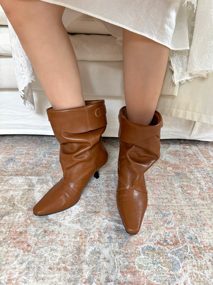 Vintage Draped Buckle Pointy Boots SF6603