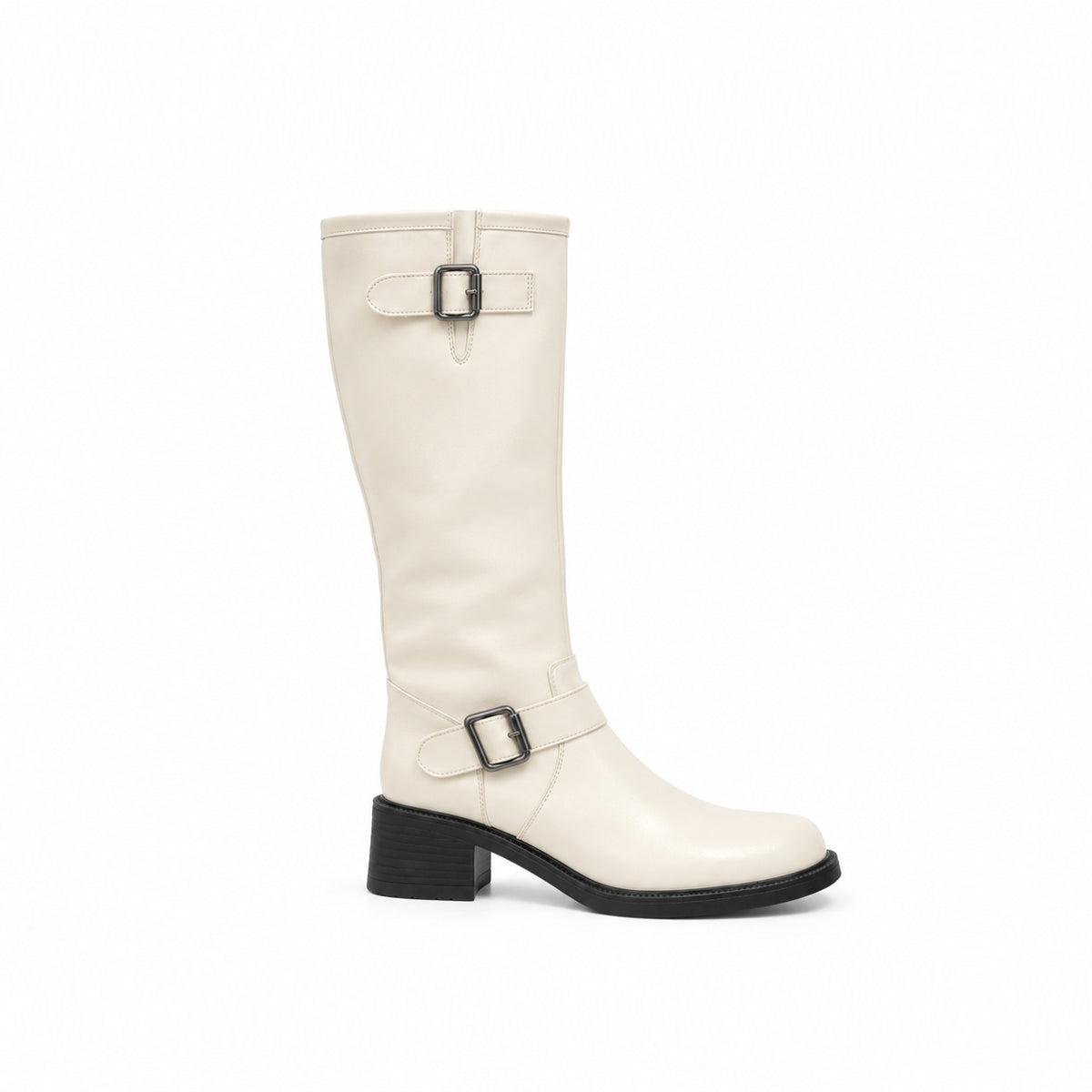 Double Buckle Rider Knee High Boots SW1815