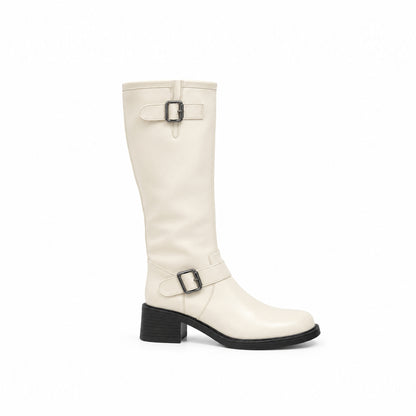 Double Buckle Rider Knee High Boots SW1815
