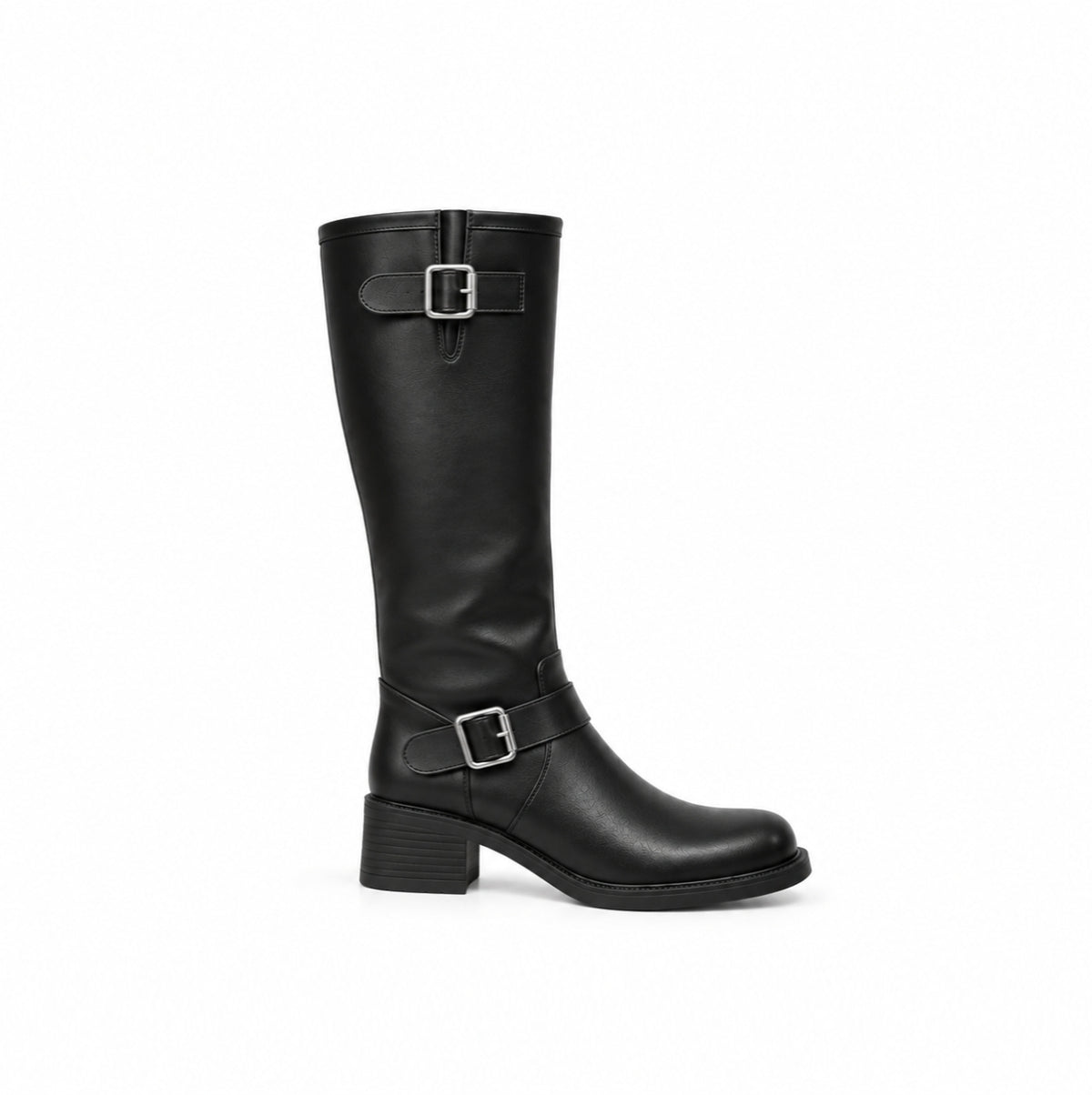 Double Buckle Rider Knee High Boots SW1815