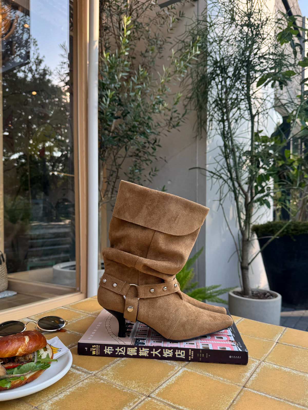 Vintage Studded Slouch Boots SF6608