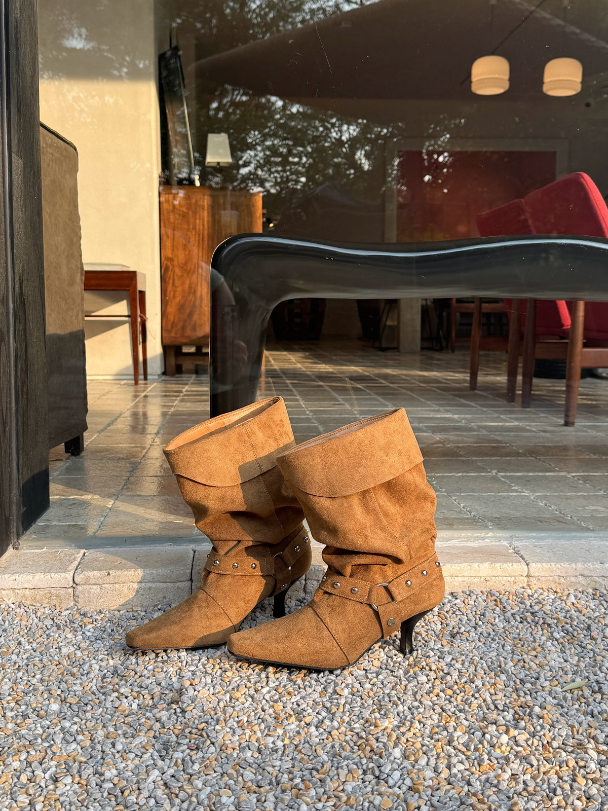 Vintage Studded Slouch Boots SF6608