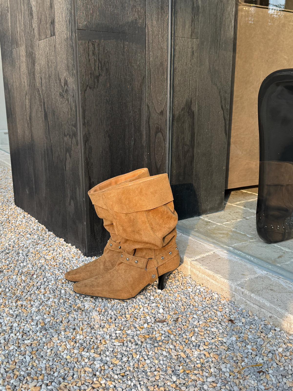 Vintage Studded Slouch Boots SF6608