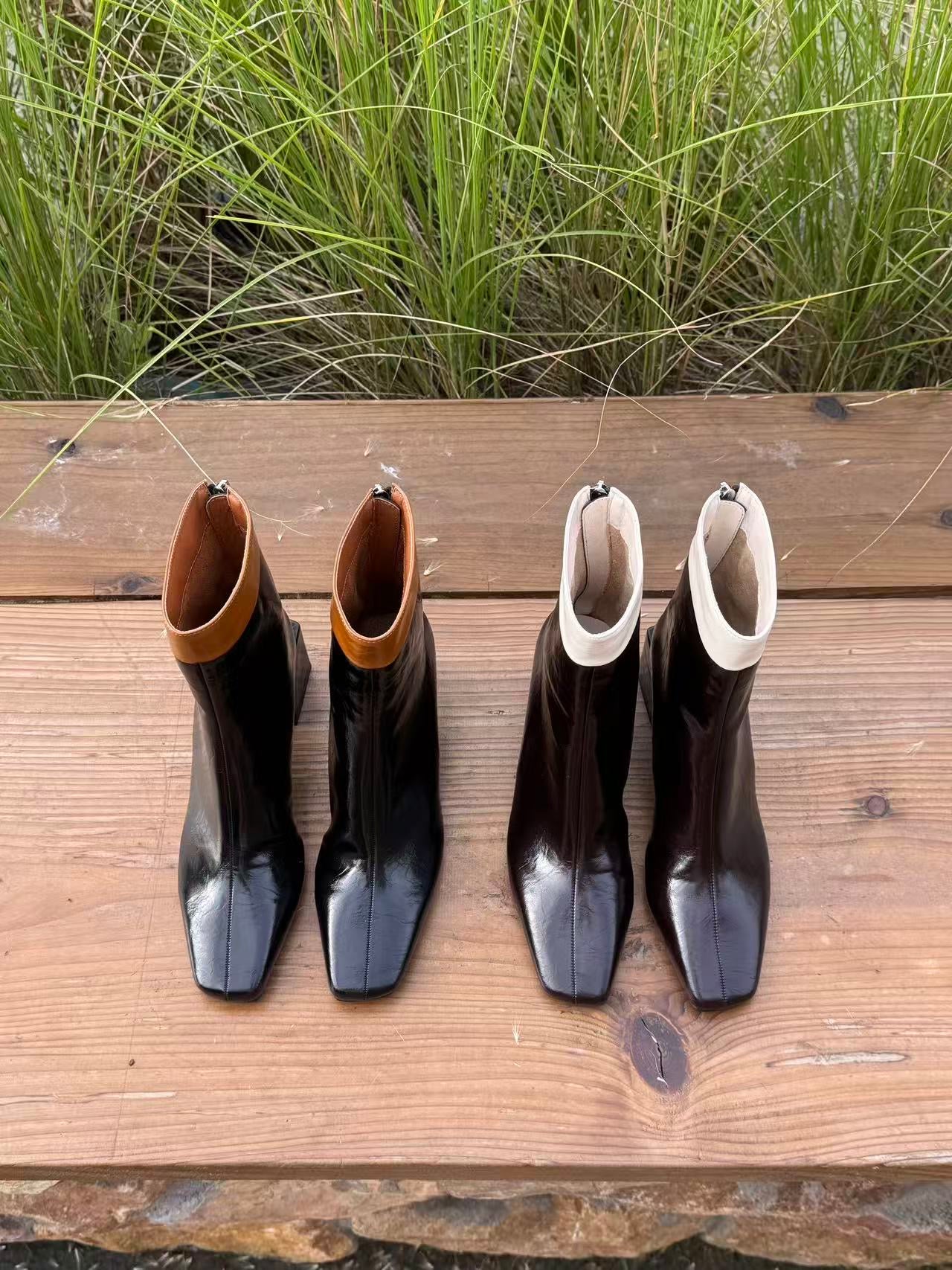 Noir Cocoa Contrast Boots ST979