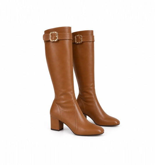 Buckle Strap Knee-high Boots ST19-16
