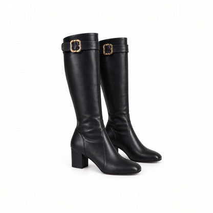 Classic Buckle Strap Knee-high Boots ST19-16