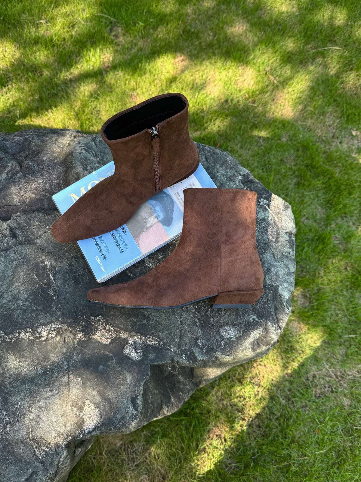 Suede Low Heel Ankle Boots SW1817