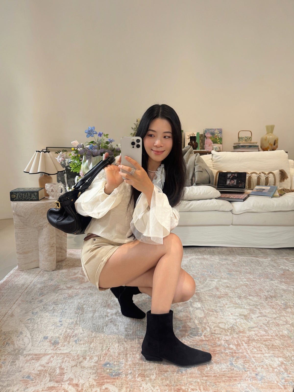 Suede Low Heel Ankle Boots SW1817
