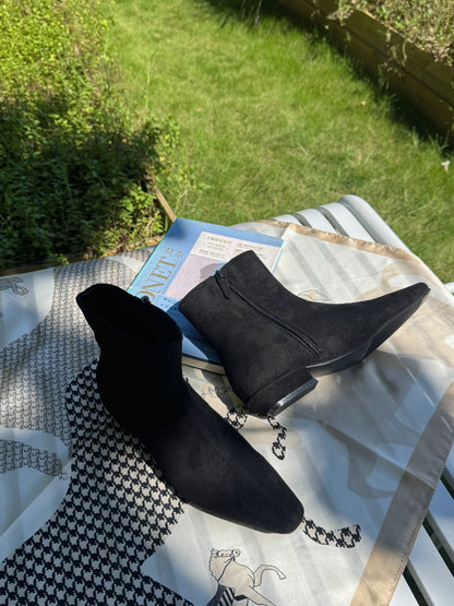 Suede Low Heel Ankle Boots SW1817