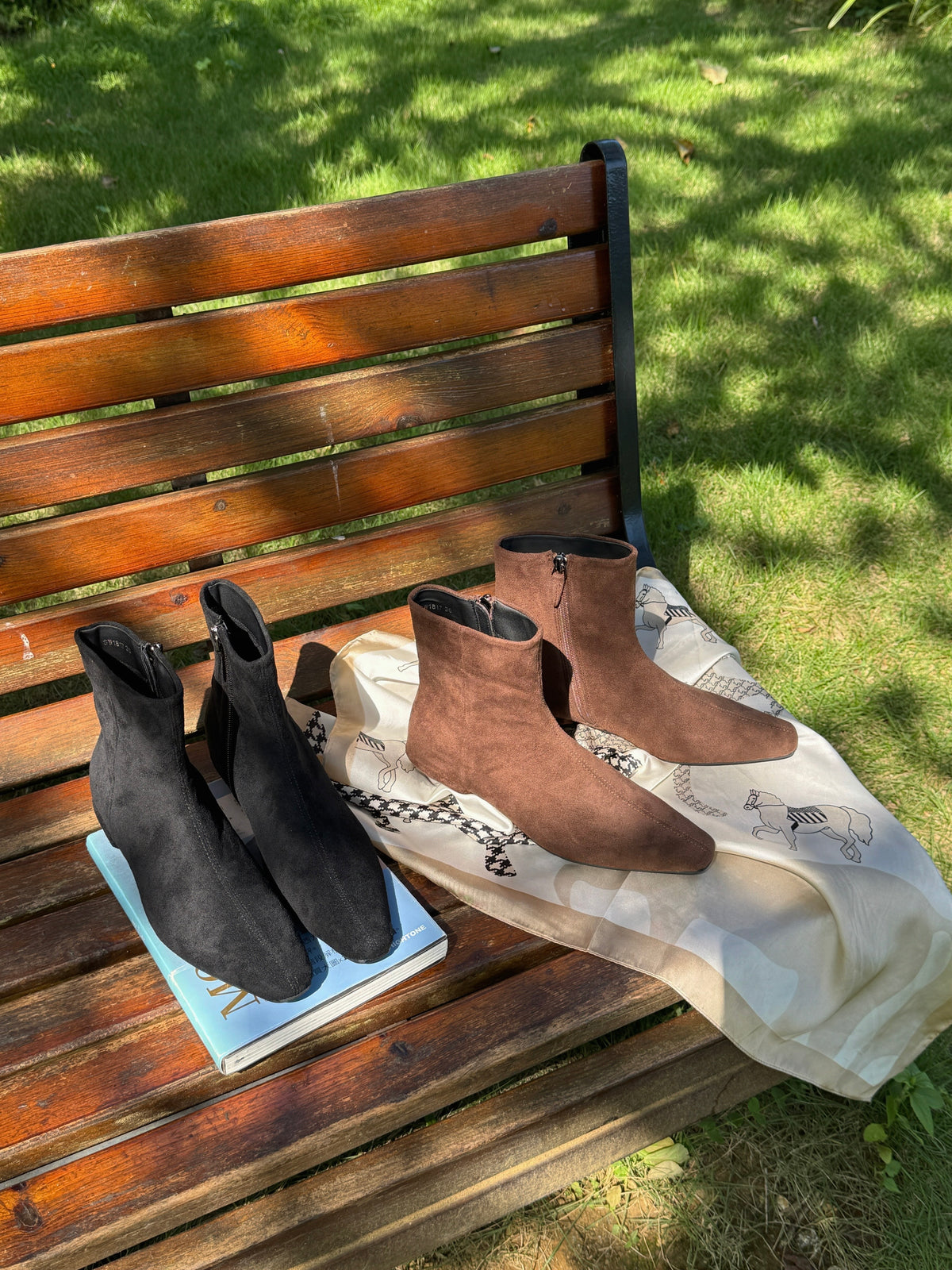 Suede Low Heel Ankle Boots SW1817