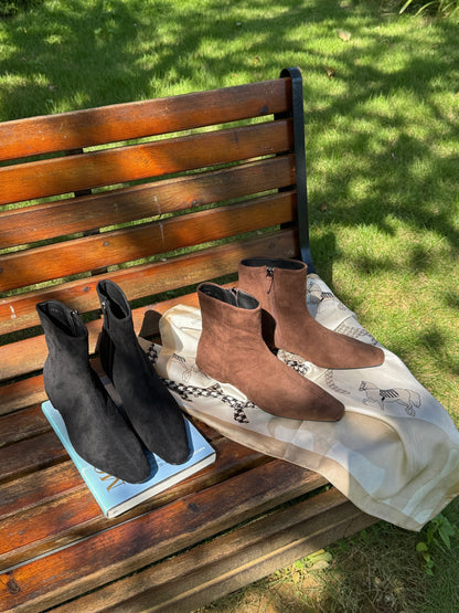 Suede Low Heel Ankle Boots SW1817