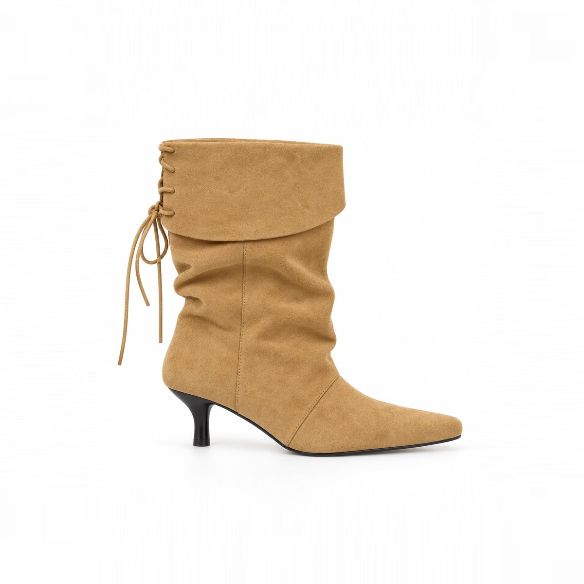 Suede Back-Lace Slouch Rider Boots SF6606