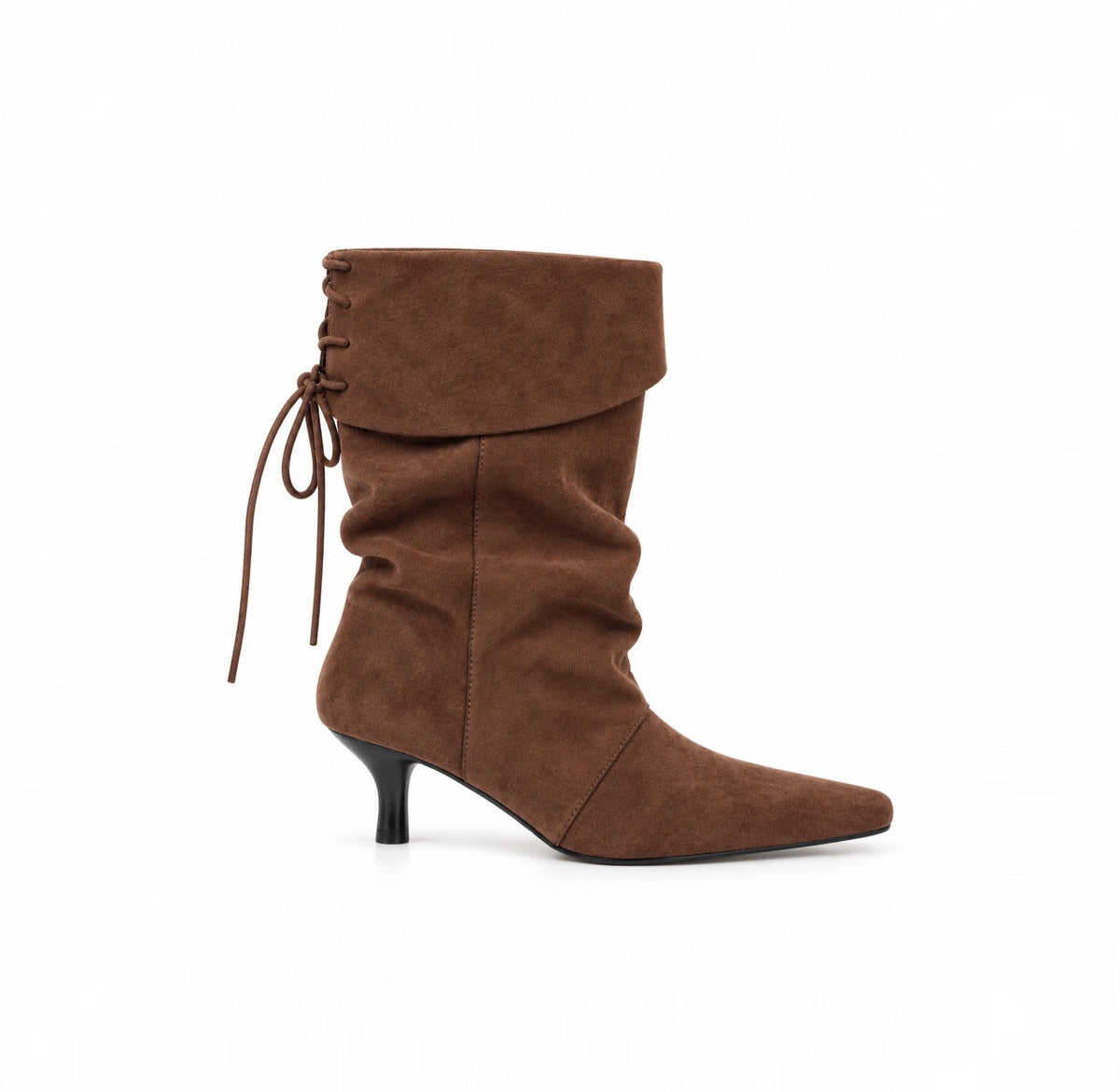 Suede Back-Lace Slouch Rider Boots SF6606